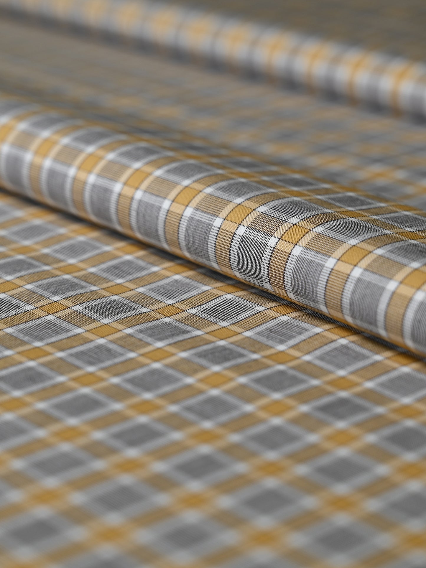 Elegant Grey & Yellow Checkered Shirt