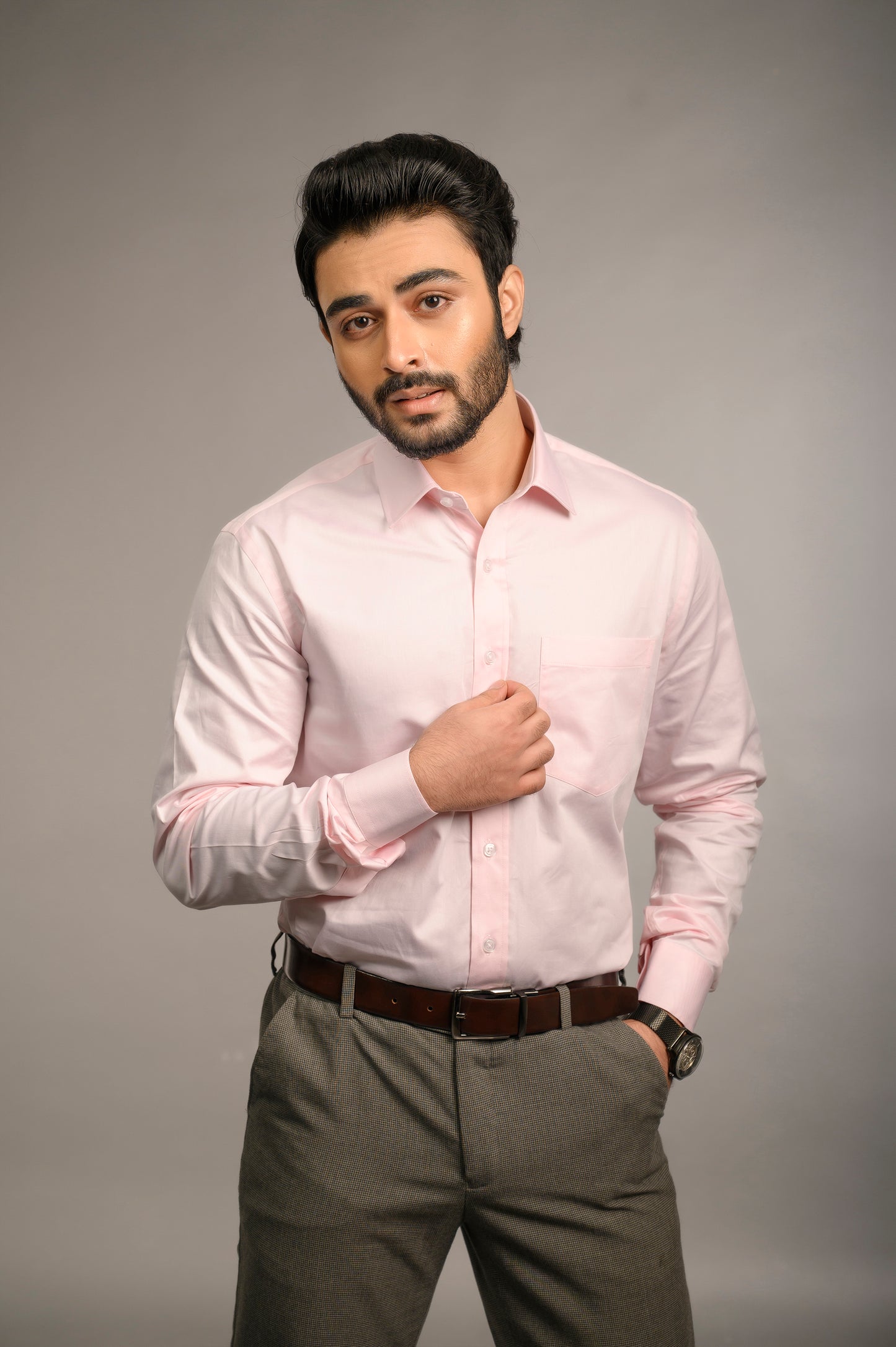 Pink Satin Charm Shirt