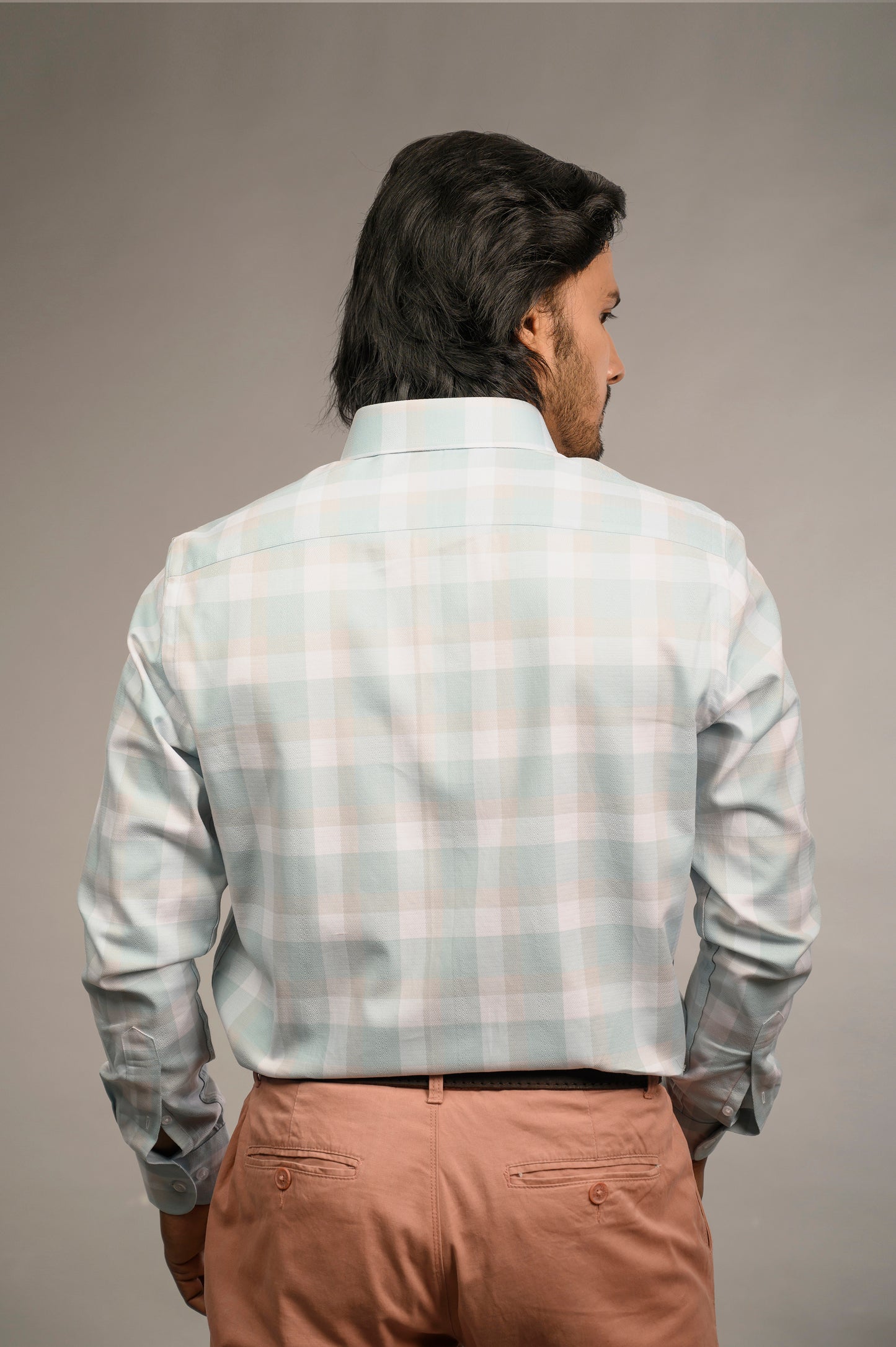 Seagreen Checkered Dobby Shirt