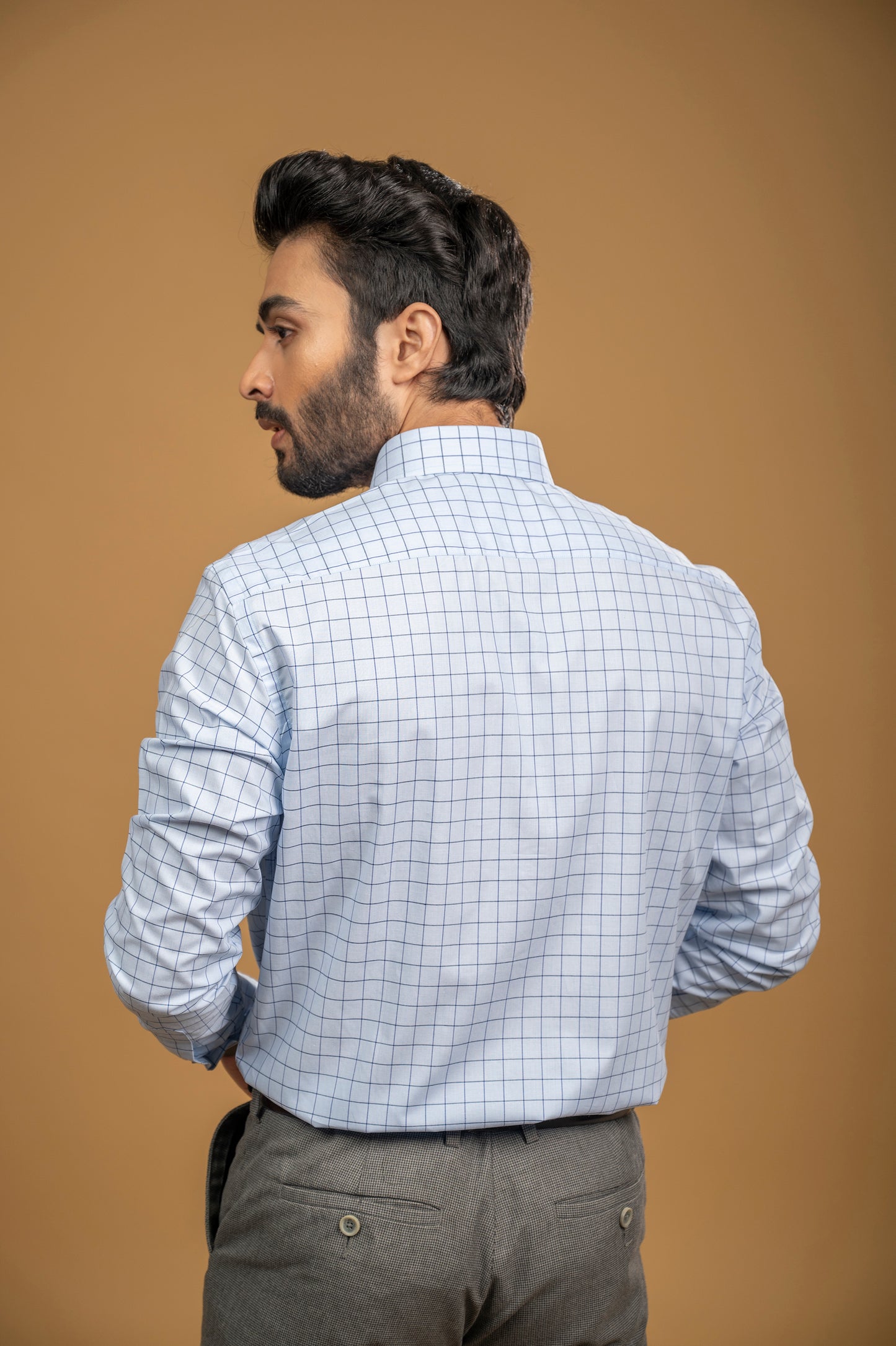 Sky & Navy Blue Classic Check Shirt