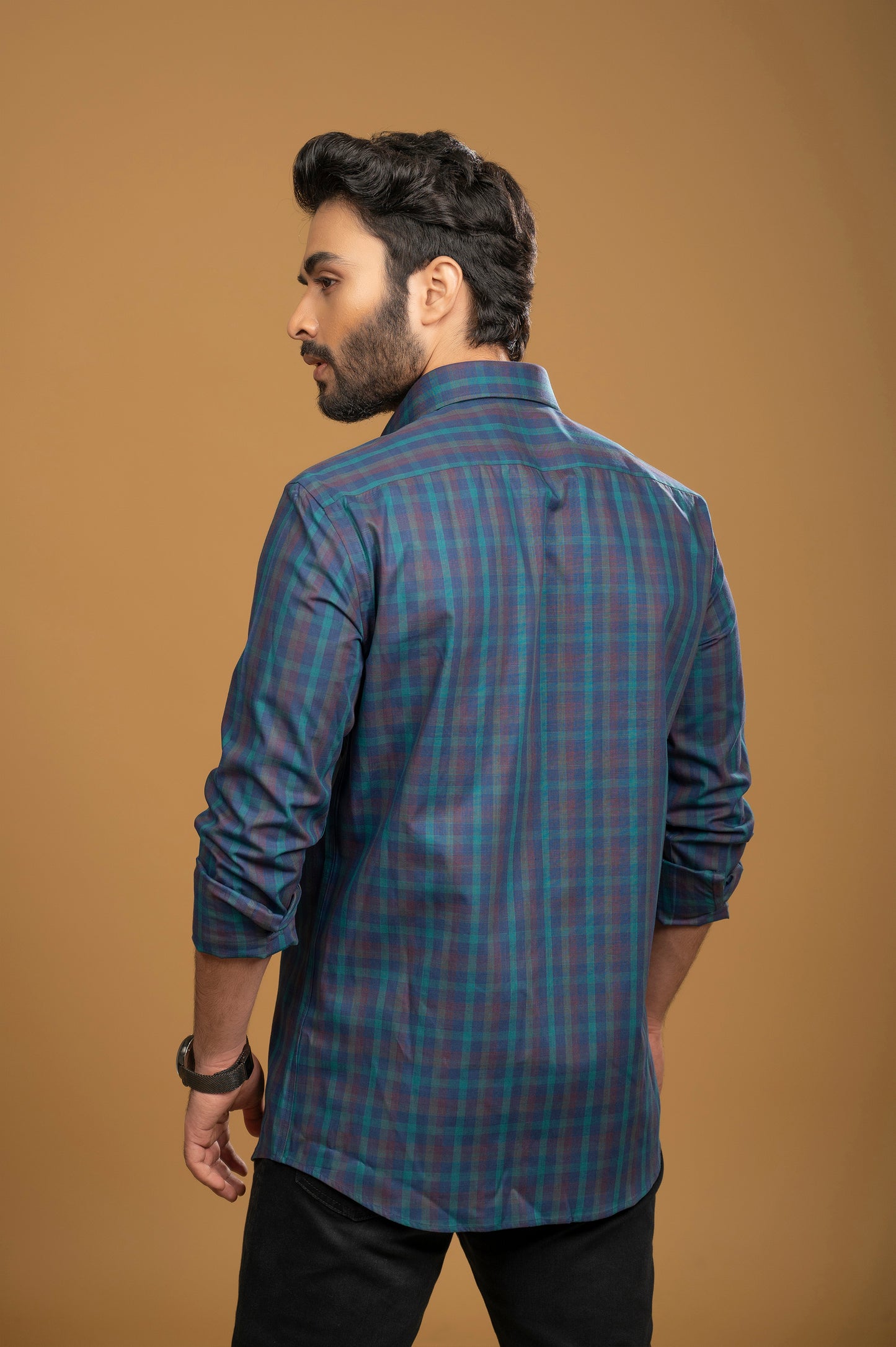 Breezy Blue-Green Checkered Shirt