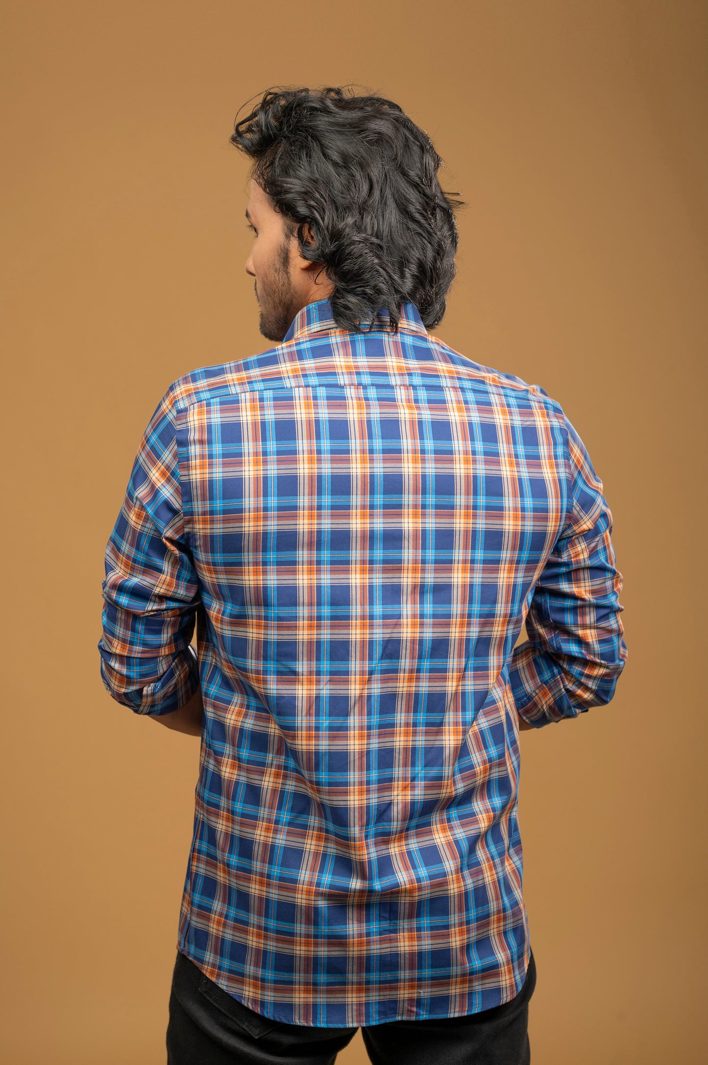 Blue Checkered Twill Shirt