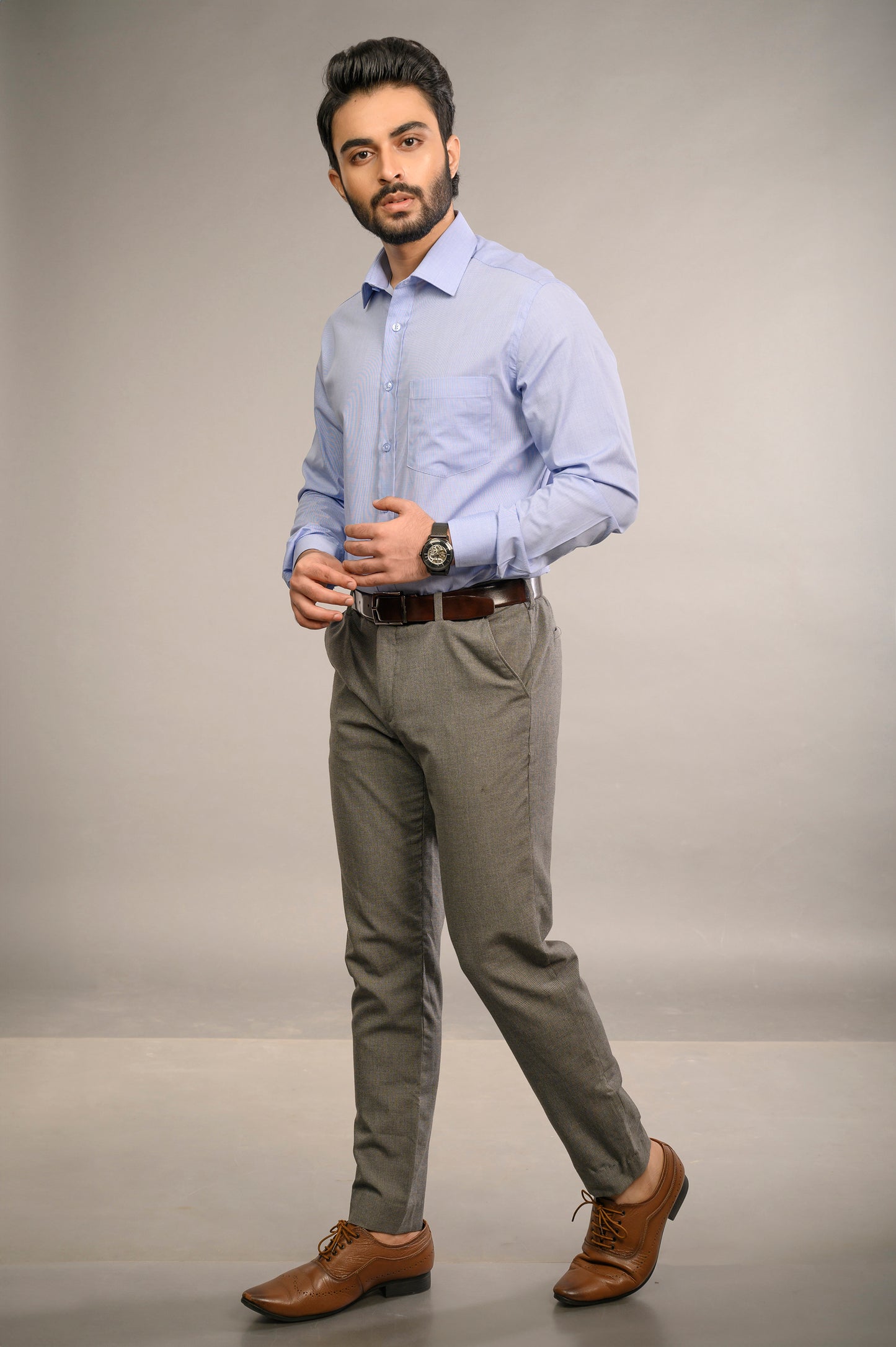 Classic Blue Check Poplin Shirt