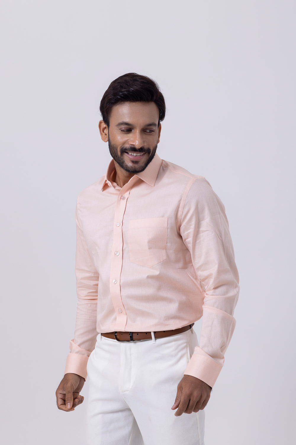 Premium Giza Cotton Peach Shirt