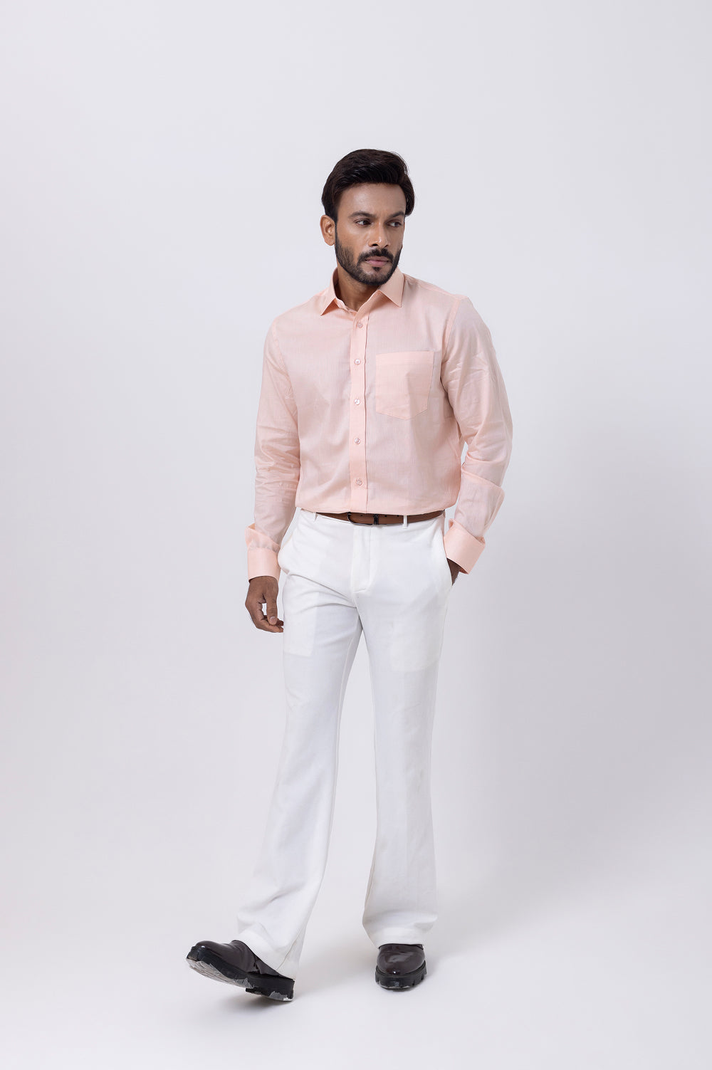 Premium Giza Cotton Peach Shirt